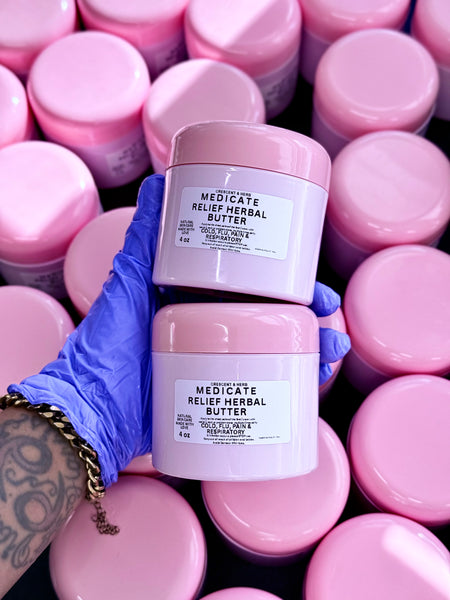 MEDICATE RELIEF HERBAL BUTTER 4oz ( COLD, FLU , PAIN & RESPIRATORY )