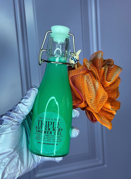 TRIPLE BUTTER BABY SHOWER GEL ( LOOFAH SPONGE INCLUDED )