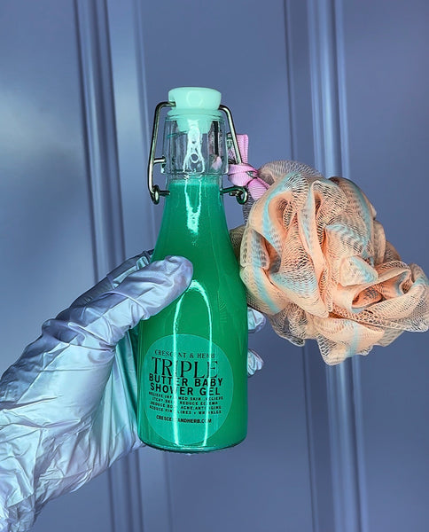 TRIPLE BUTTER BABY SHOWER GEL ( LOOFAH SPONGE INCLUDED )